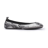 Samara Foldable Ballet Flat in Black & White Snake Print