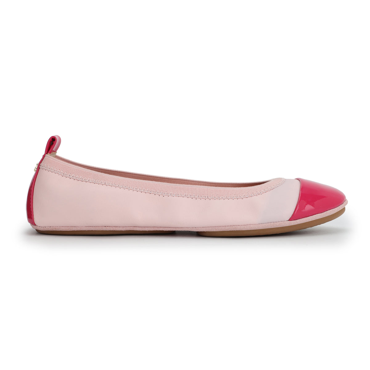 Samantha Foldable Ballet Flat in Light Pink / Hot Pink