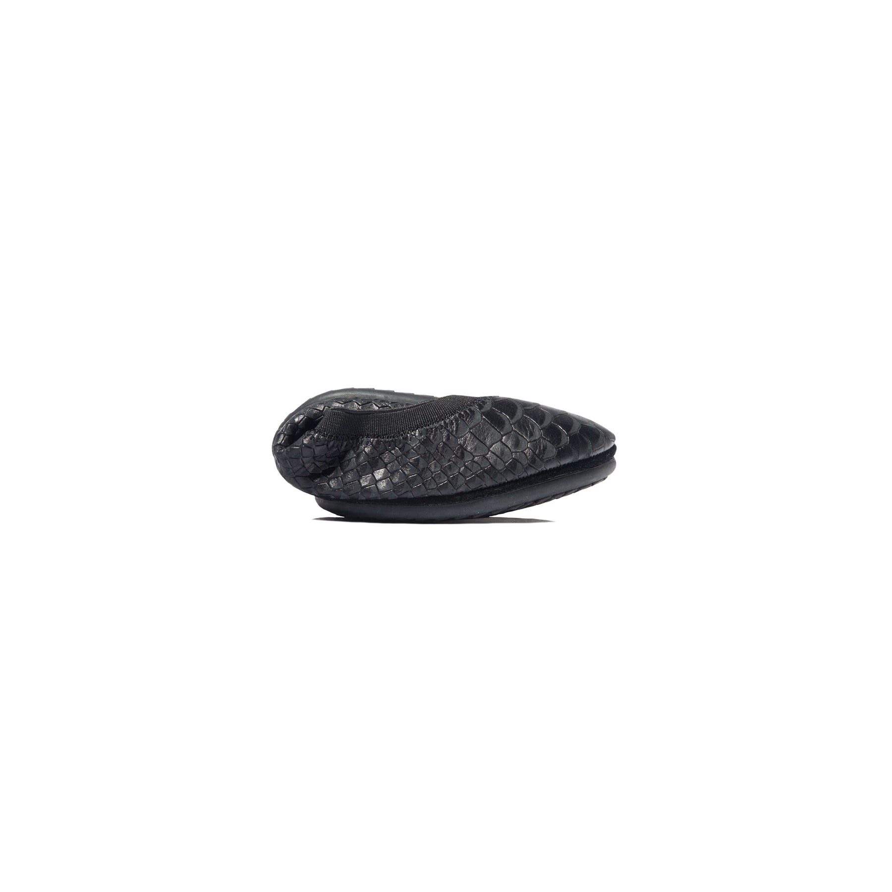 Yosi Samra Black Python Snake Leather Ballet Flat