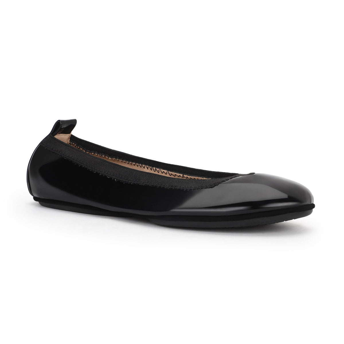 Samara Foldable Ballet Flat in Black Patent Leather