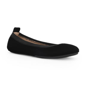 Samara Foldable Ballet Flat in Black Suede