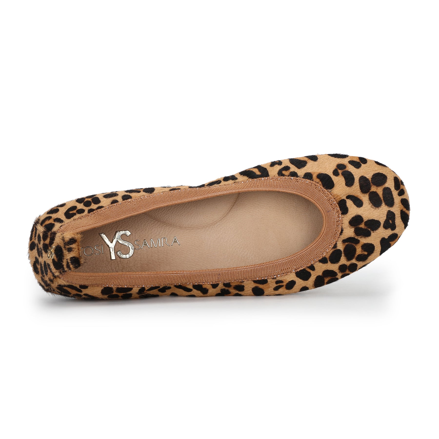 Samara Foldable Ballet Flat in Classic Leopard Calf Hair