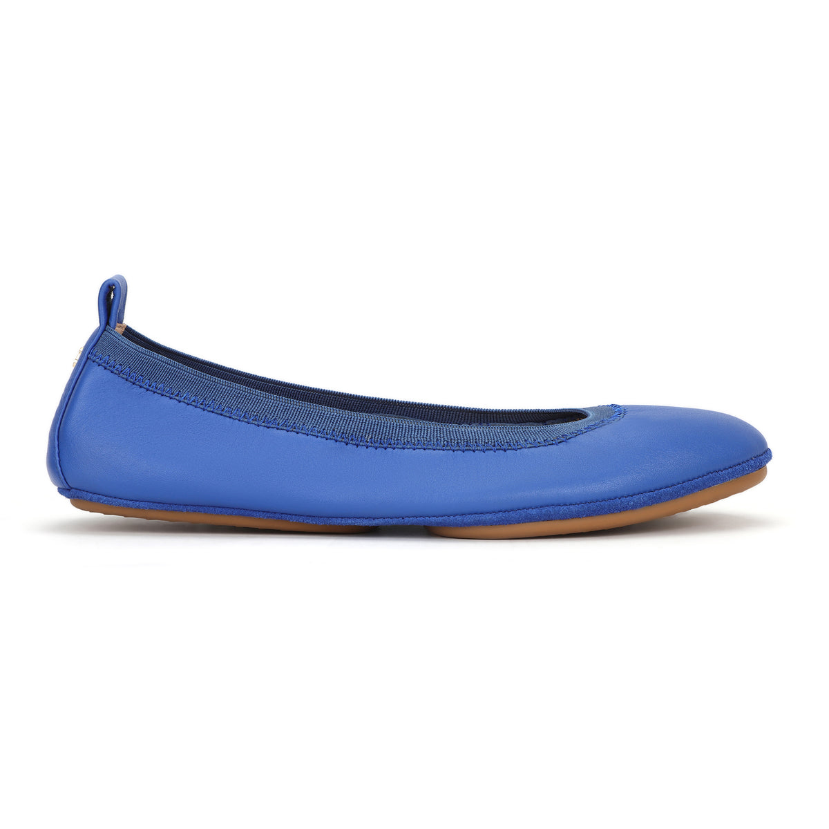Samara Foldable Ballet Flat in Lapis Blue Leather