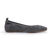 Vienna Pointed Toe Foldable Ballet Flat in Smoke Suede