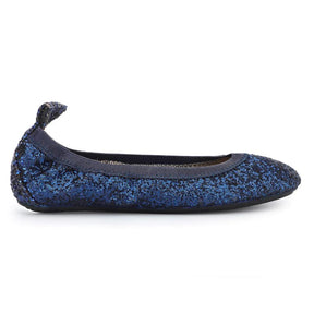 Miss Samara Ballet Flat in Navy Glitter - Kids