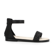 Miss Cambelle Glitter Sandal in Black - Kids - Yosi Samra  - Kids' Sandals