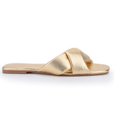 Nancy Slide in Gold Leather