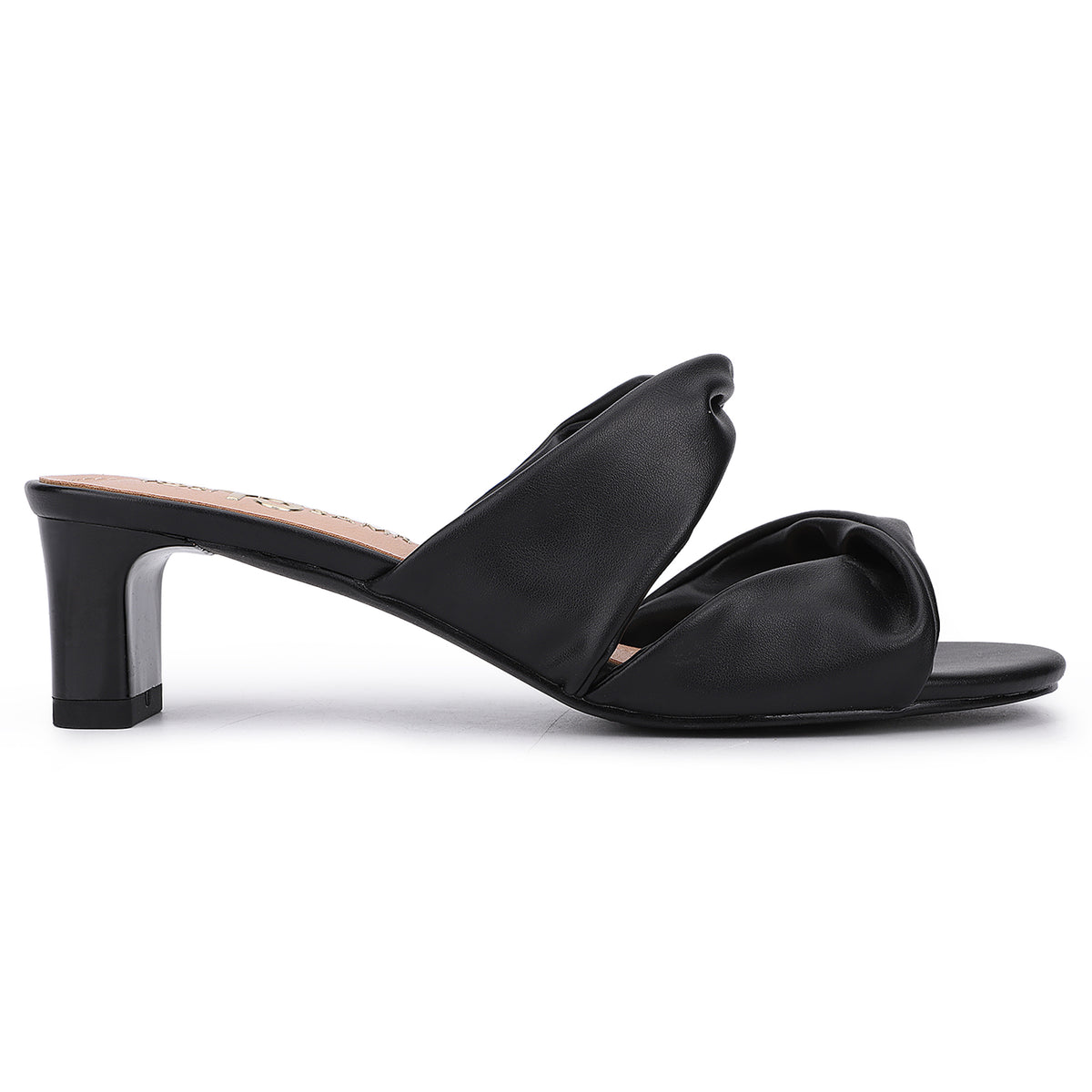 Rowan Heeled Slide in Black
