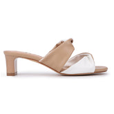 Rowan Heeled Slide in Nude/White
