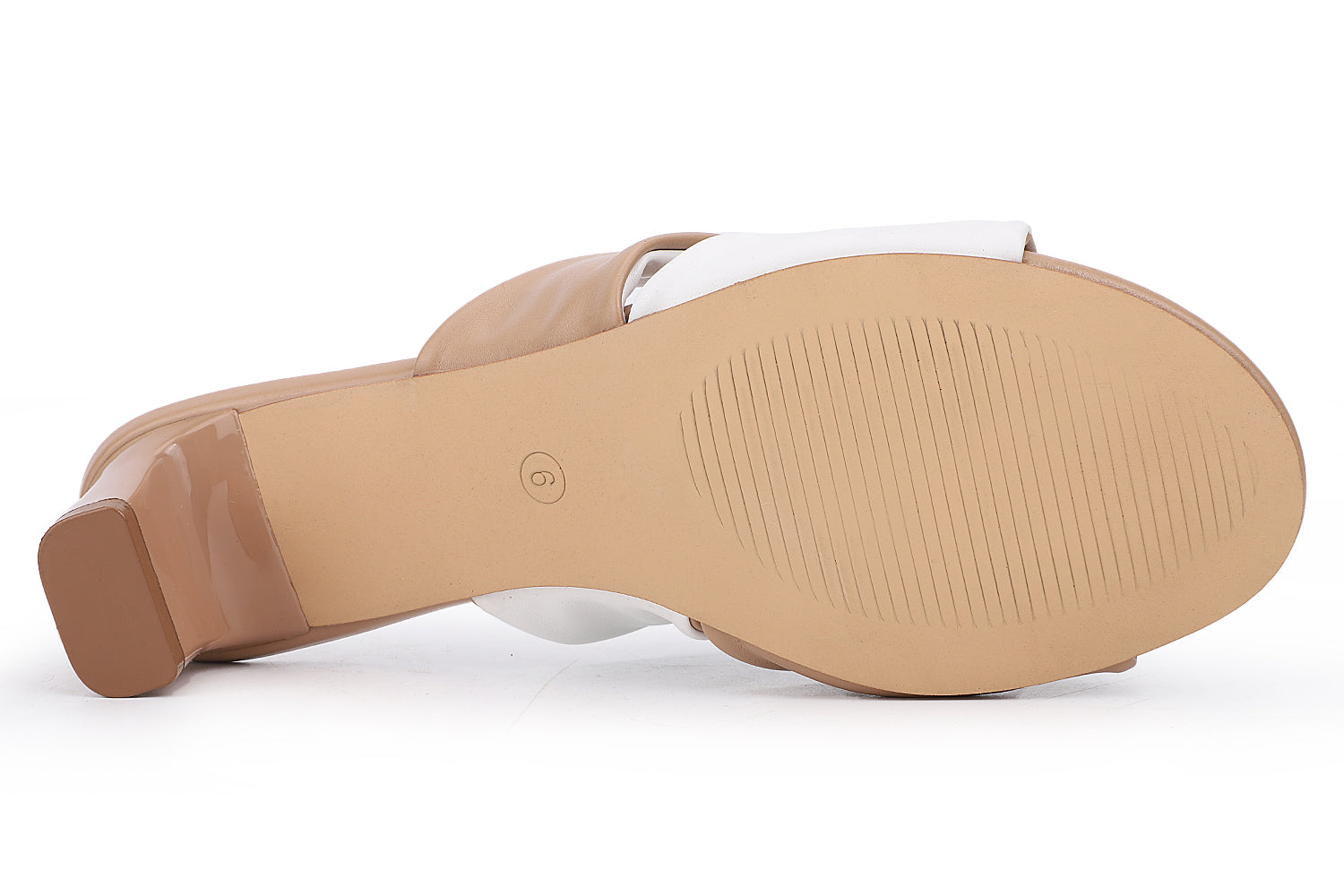 Rowan Heeled Slide in Nude/White